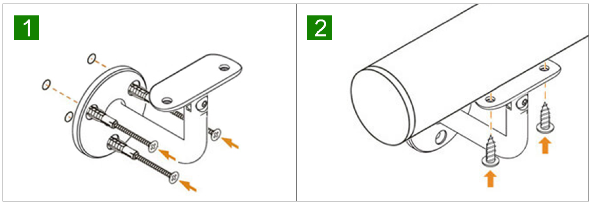 Diagrama de instalação do suporte de parede