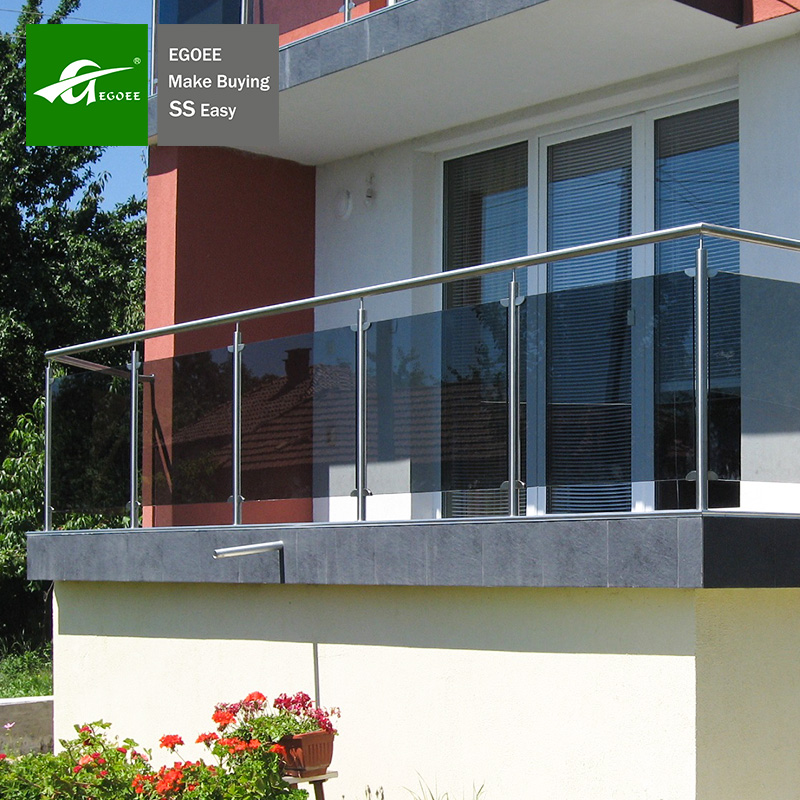 Trilhos de vidro de aço inoxidável para varanda externa